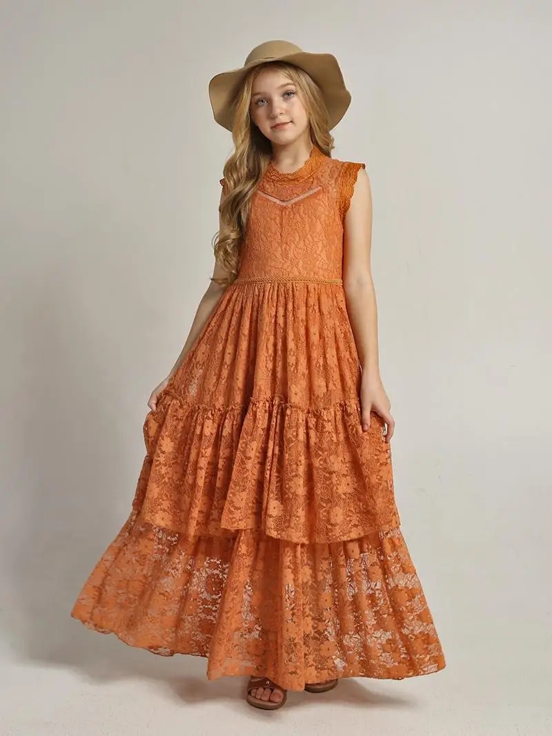 Baby Products Manufacturers - Girls Flower Dress Lace Cotton Dress