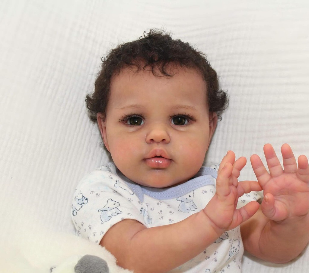 Baby Products For Curly Hair - NPK 24'' Dark Skin Unfinished Reborn