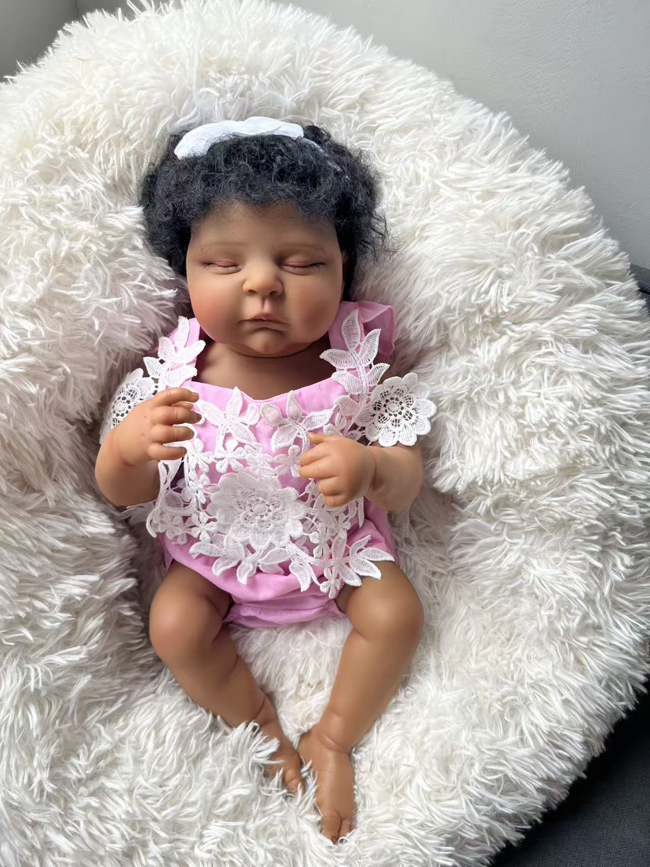 Baby Products For Curly Hair - 48CM Reborn Peaches Silicone Baby Doll