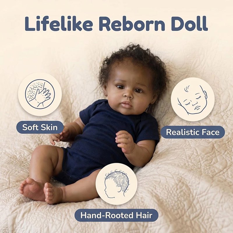 48cm Soft Silicone Vinyl Reube - đánh giá và giá Baby Products For Curly Hair