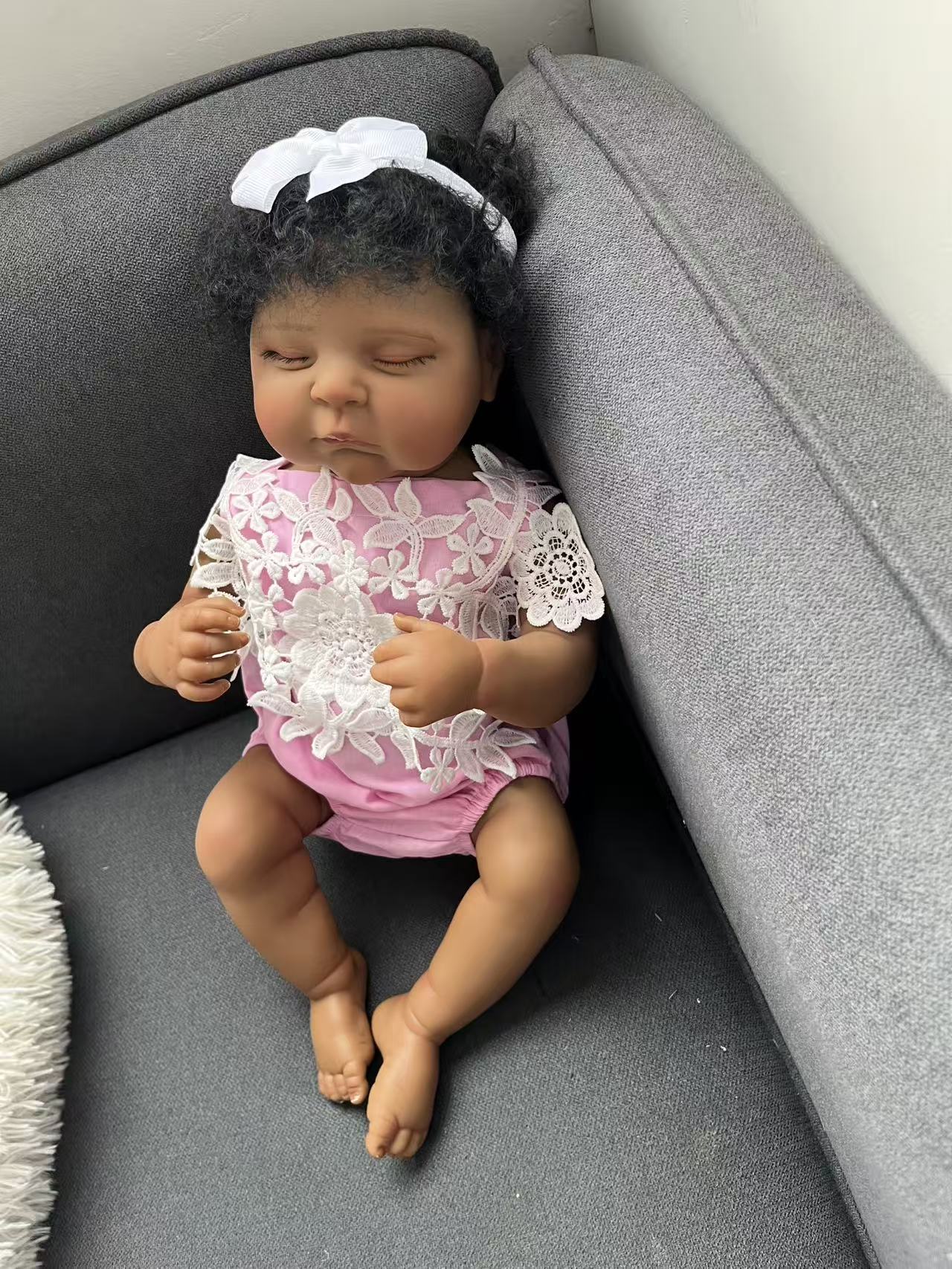 48CM Reborn Peaches Silicone B - đánh giá và giá Baby Products For Curly Hair